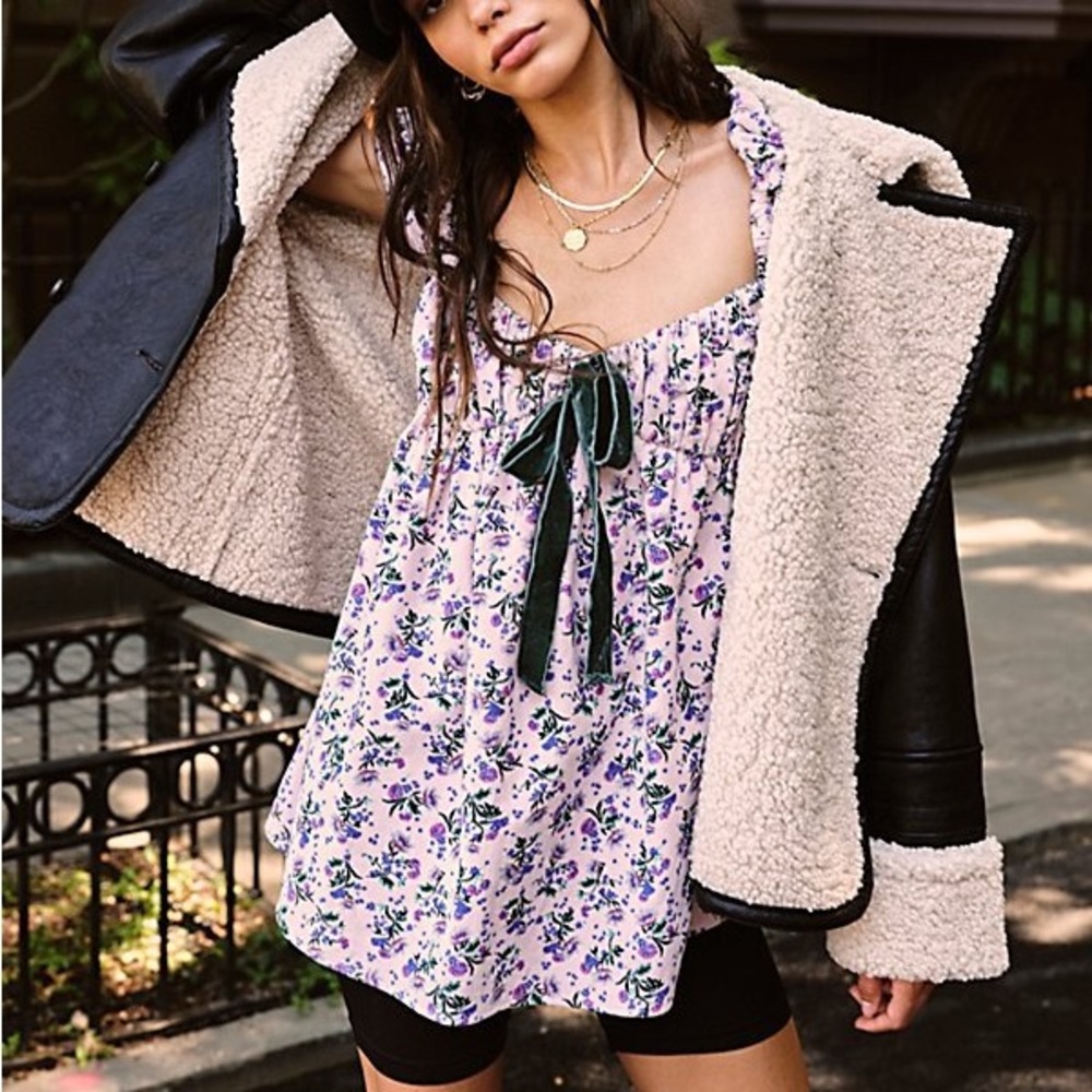FREE PEOPLE GAIA printed babydoll dress
